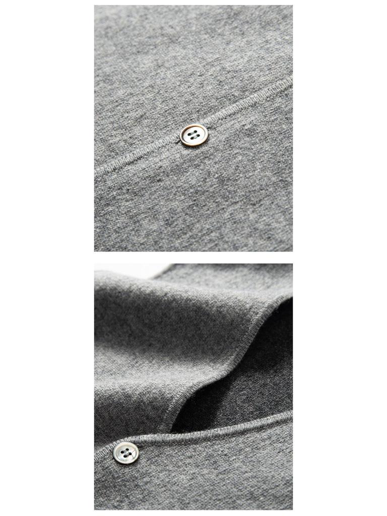 Men's Loose Casual V-neck Color Block Thickened Cashmere Knitted Sleeveless Vest Cardigan