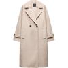 Свободное однотонное двубортное пальто Женское пальто бежевое 3046299-450