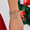 Рождественский набор браслетов из полимерной глины с подвесками в виде снежинки, елки и Санты для женщин в подарок