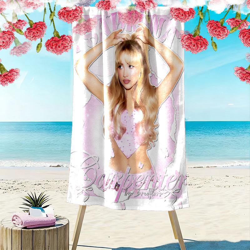 Sabrina Carpenter Magic Print Beach Towel, Large Soft Quick Dry Towel for Beach Camping Swimming