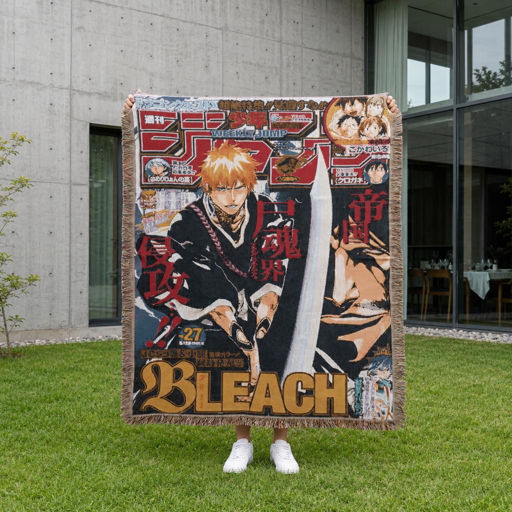 Custom Size Anime Woven Blanket Soft Home Cover Blanket for Couch Bed and Chair