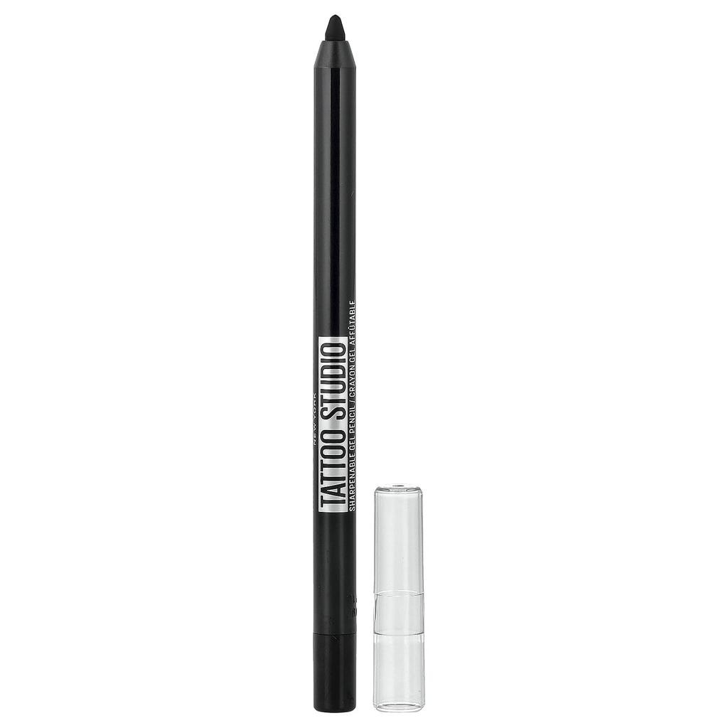 Maybelline Тату-студия, Подводка для глаз, Затачиваемый гелевый карандаш, Водостойкий, 900 Глубокий Оникс, 1.2 г (0,04 унции)