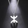 Dawapara African Berbers Symbol Necklace Amazigh Letter Yaz Ethnic Necklace Tribe Amulet Stainless Steel Religious Jewelry