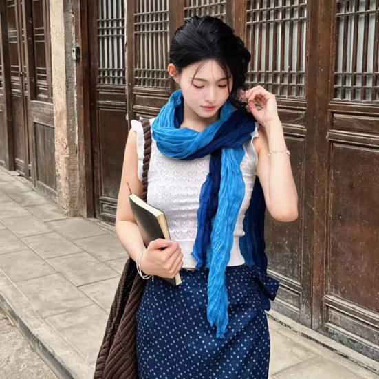 Women Scarf Autumn Winter Tie-Dye Scarf Soft Smooth Texture All-Weather Shawl Versatile Outdoor Accessory