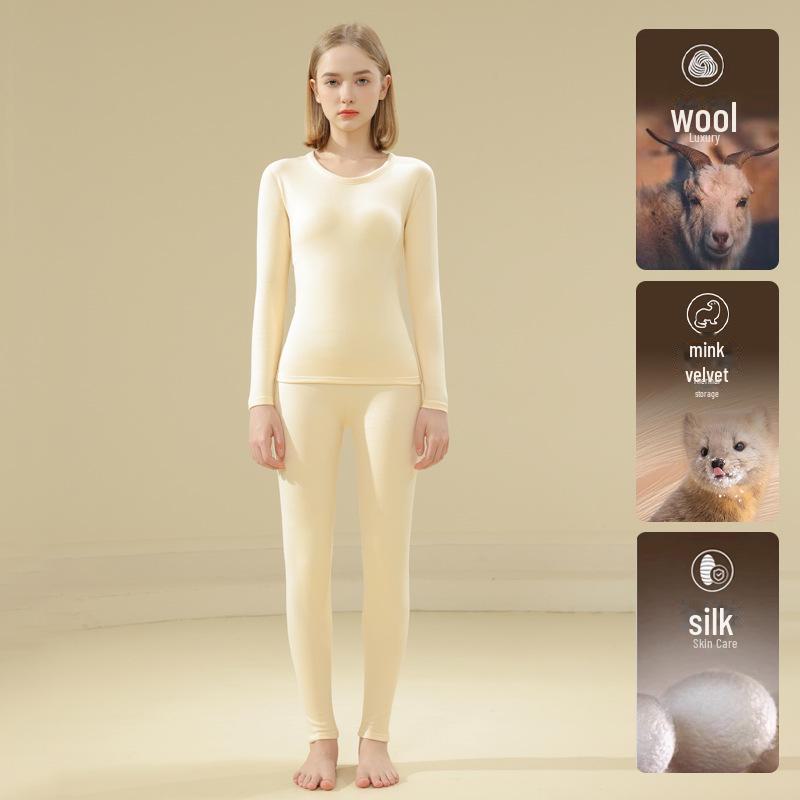 Комплект термобелья унисекс - шерсть, шелк тутового шелкопряда, бархат норки - идеально подходит для осени и зимы