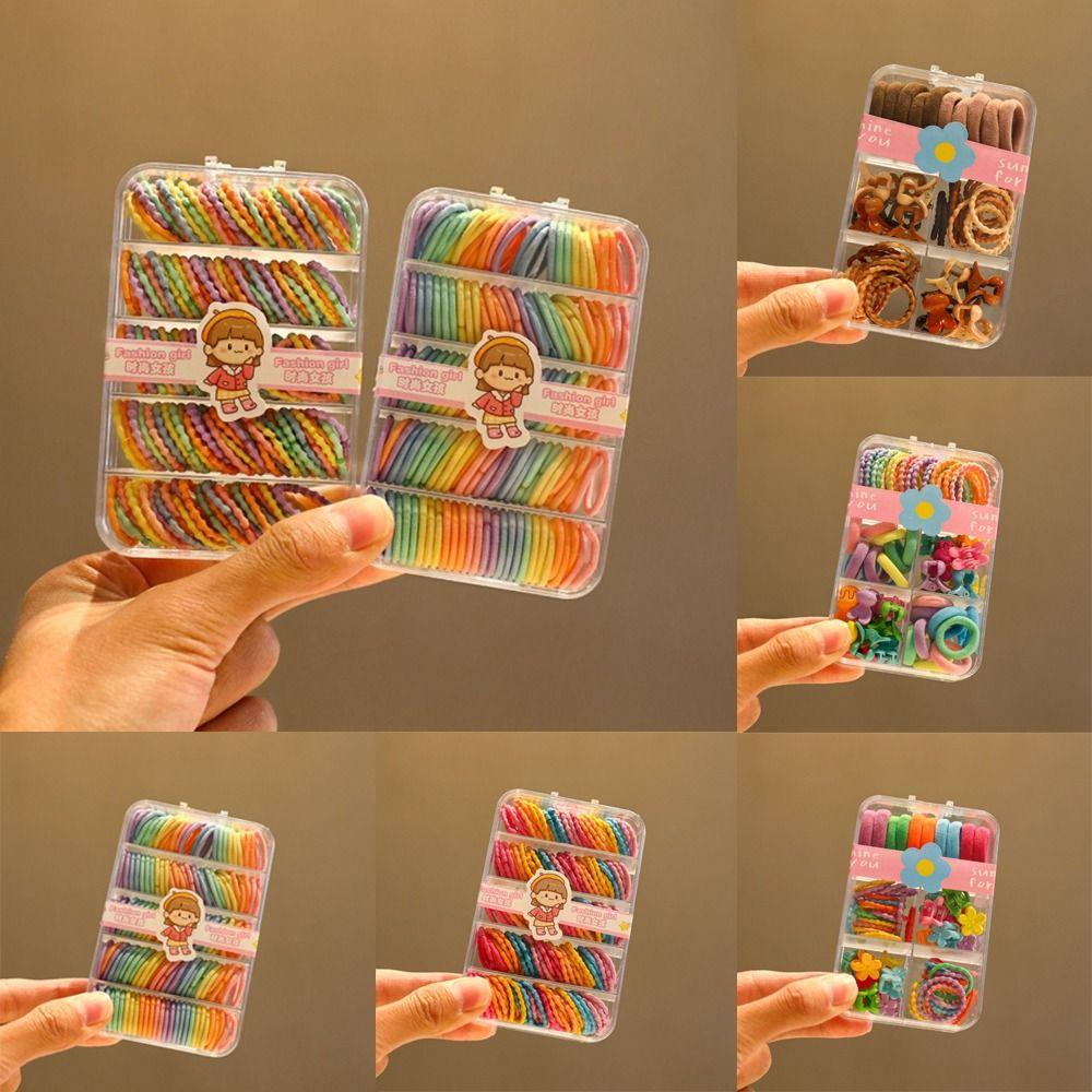 150PCS Rainbow Colors Mini Hair Bands High Elasticity Thin Hair Ties New No Hurt Hair Ties For Kids