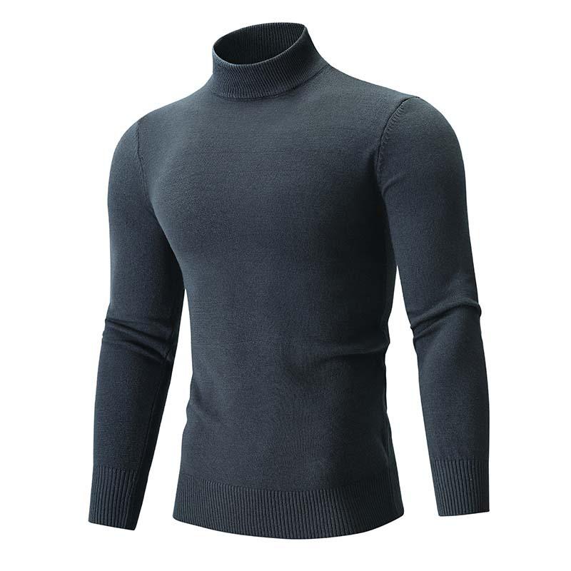 Men S Half Turtleneck Knit Sweater Solid Color Casual Spring Autumn