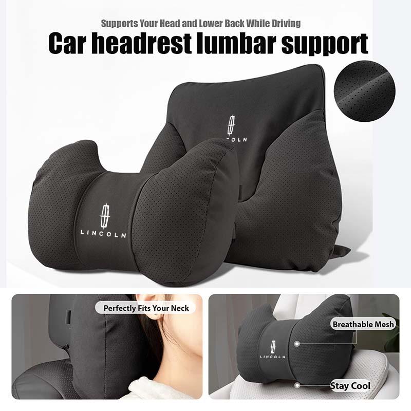 Car Memory Foam Neck Pillow Comfort Lumbar Cushion Accessories For Lincoln Mondeo MKZ MKX Aviator Navigator Continental Corsair wdt8