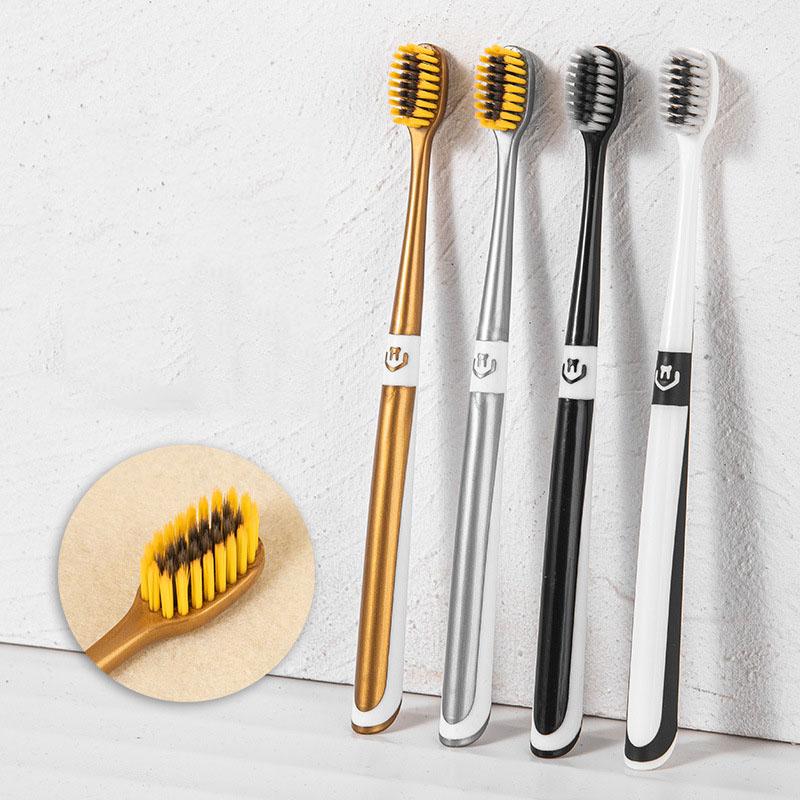 Adult Couple Toothbrush High-grade Bamboo Charcoal Soft Toothbrush 2 Individually Packaged Family Travel Manual Toothbrush