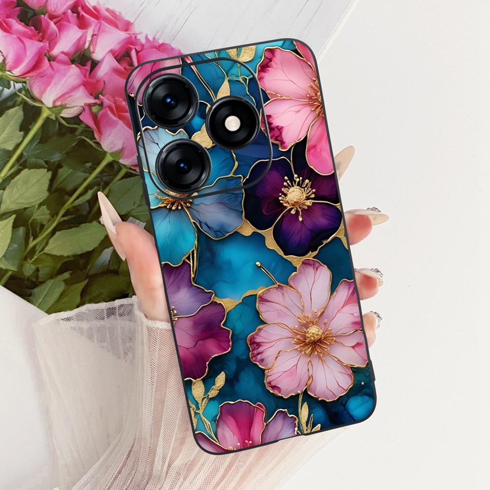 Для Tecno Spark 10 10C 10 Pro 4G KI7 KI5m Чехол для телефона Цветной Бабочка Цветок Женский Девичий Мягкий Силиконовый Корпус Матовая Задняя Крышка