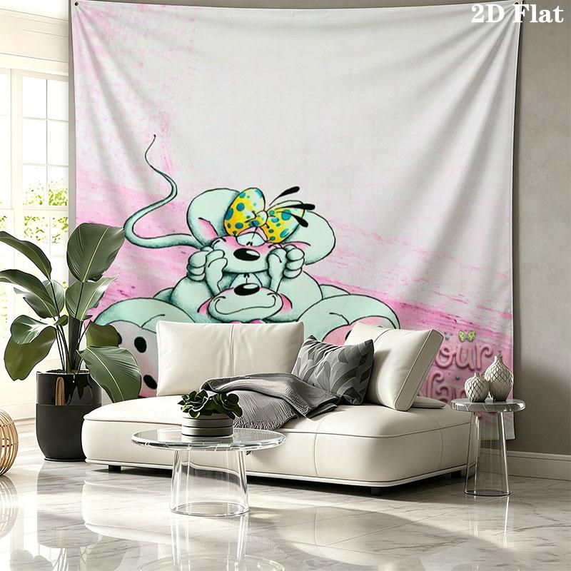 Diddl Custom Name Wall Tapestry Aesthetic Wall Hanging Printed Fabric Blanket Decorative Tapestries for Bedroom Living Room Home Decor