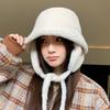 Velvet Thickened Warm Fisherman Hat Outdoor Cycling Windproof Ear Protection Hat Japanese Casual Big Head Bucket Hat