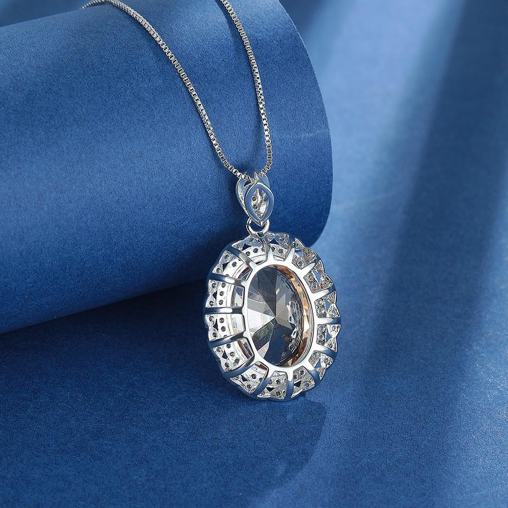 Champagne Color Zirconia Necklace Pendant Valentine's Day Gifts Romantic Accessories