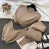 Осень Зима Новый Вязаный Костюм Женская Мода Повседневный Кардиган Жилет Брюки Набор из Трех Предметов