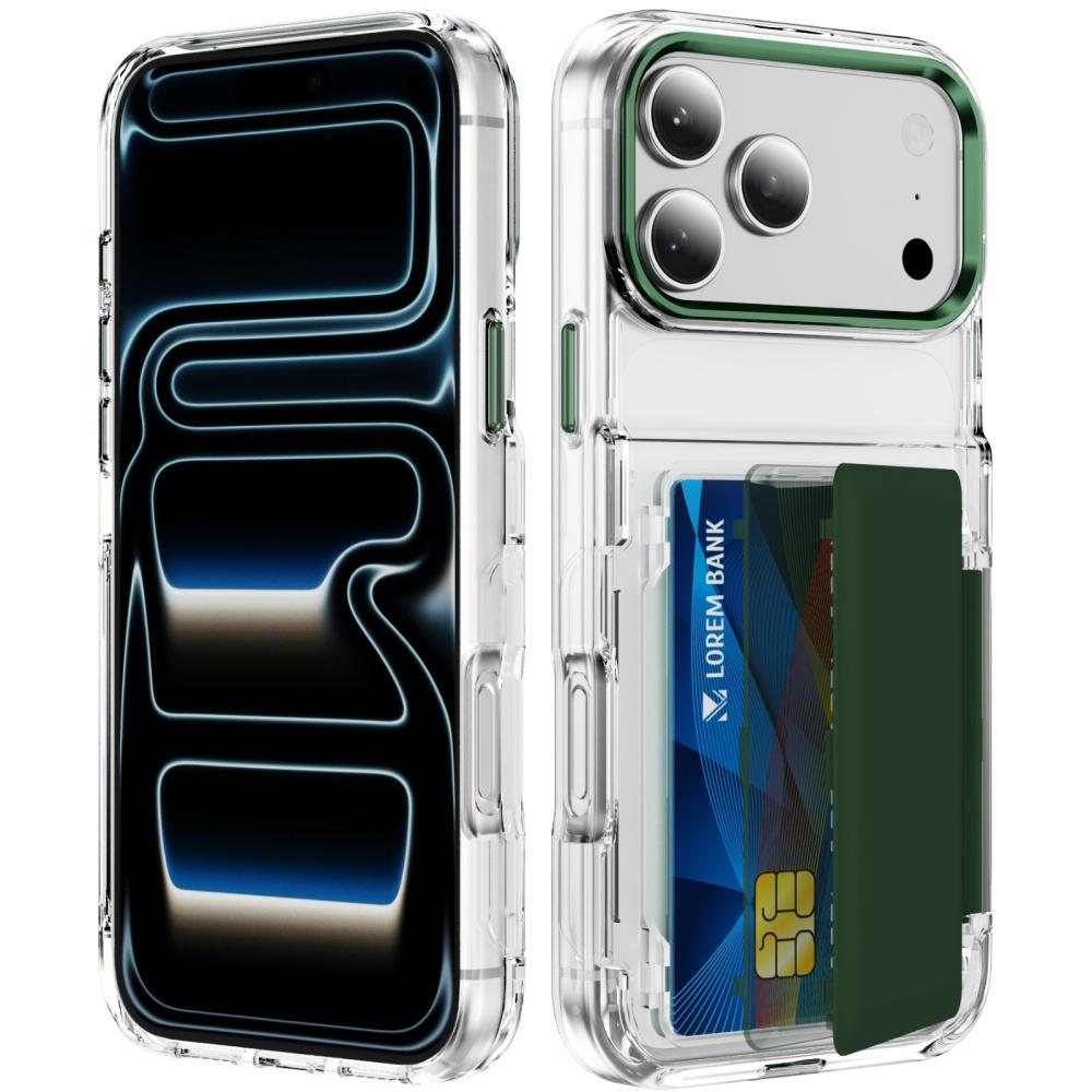 18pro Прозрачный чехол-держатель с двумя слотами для карт для iPhone 18 Pro Max 15 17 Pro 16 12 13 11 Ударопрочный кошелек с слотом Жесткая крышка