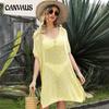 Spring and Summer Women Knitted Dress Loose Beach Dress Patchwork Large Size Smock