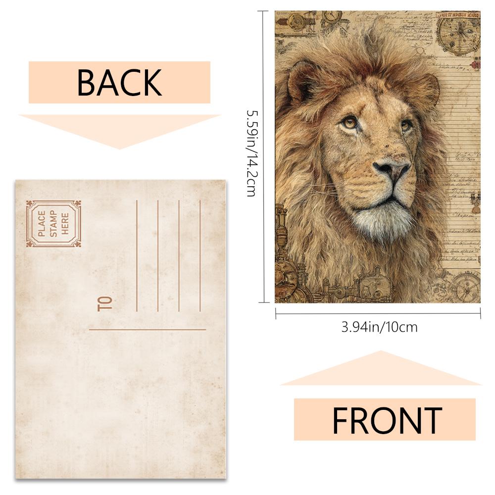 32pcs, Punk Mechanical Animal Postcard, Birthday/Anniversary Gift, Collectible, Suitable for Gift Giving, Can Be Mailed.