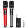 Wireless Microphones, UHF Dual Cordless Handheld Dynamic Mic with Receiver 1/4'' Plug, (160ft Range), Metal Rechargeable Karaoke Microphones