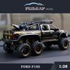 1/32 Ford Raptor F150, внедорожник 6X6, пикап, подвеска, большие колеса, литой под давлением сплав, модель автомобиля, детский игрушечный грузовик, подарок для мальчика