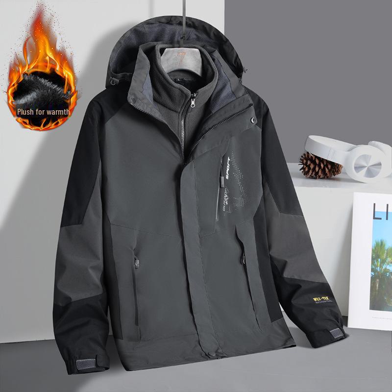 2024 Унисекс ветрозащитный водонепроницаемый 3-в-1 зимний комплект курток для пар - теплое снаряжение для альпинизма