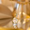Elegant Full Zircon Copper Necklace Women Simple Exquisite Collarbone Chain Luxury Micro Inlaid Jewelry Gift