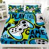 Game Controller Fitted Sheet Set 3D For Boys' Bedroom Decor Queen Size King Size Skin Friendly Washed Cotton Fitted Sheet