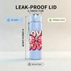 1PC Love Bold Pink Retro Letter Print 750ml Color Plastic Sports Water Bottle Leakproof Flip Straw Lid Suitable for Sports Office Home Use