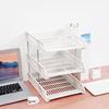 3 Tier Stackable Letter Tray Desk Paper Organizer Plastic File Document Storage Rack for Home Office School