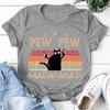 Модные забавные футболки с принтом Pew Pew Madafakas для женщин, летние повседневные футболки с короткими рукавами, топы с круглым вырезом