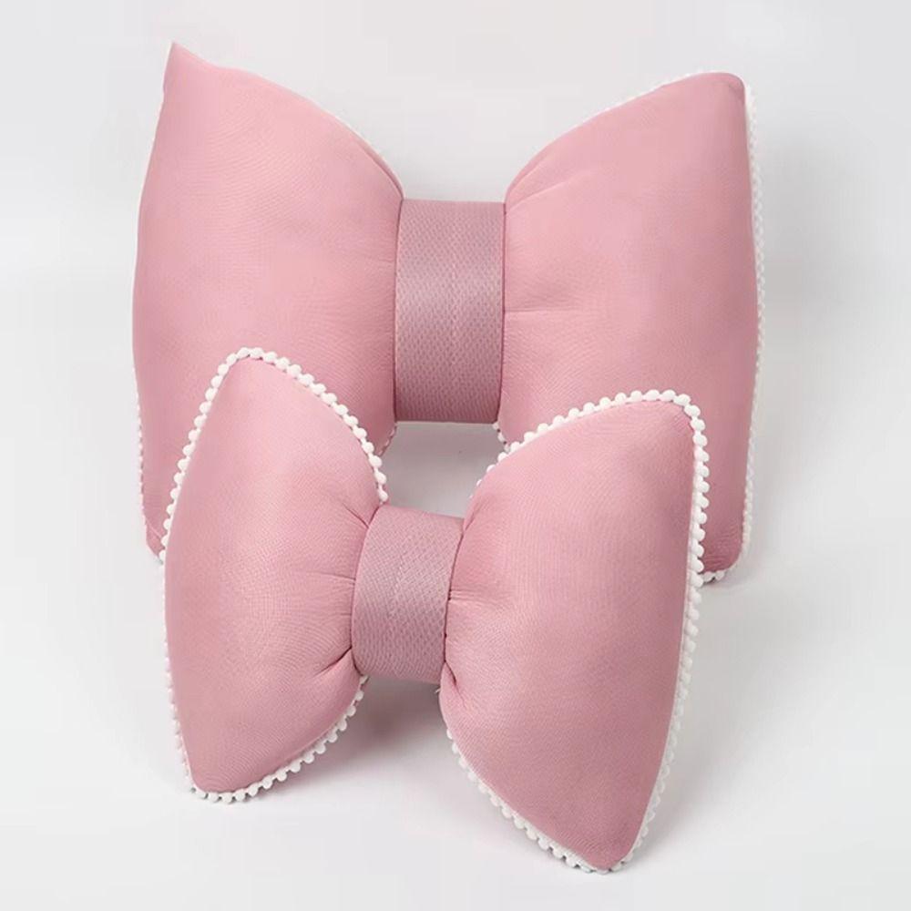 Подушка для поясницы с бантиком на подголовник автомобиля против усталости, автомобильные подушки для поясницы, аксессуары для интерьера автомобиля