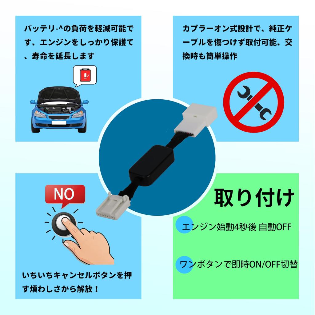 Oattun Idling Stop Canceller for Daihatsu and Hijet Fully Compatible from November 2017 To November Easy Installation S321V, S331V, Cargo, Plug-in