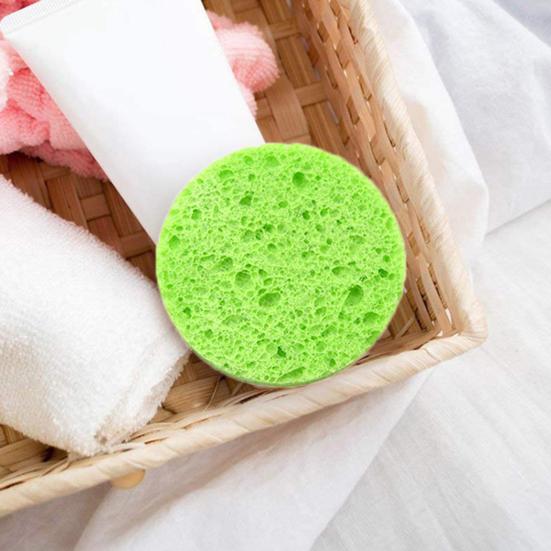 10 шт., губка для лица, многоразовая, круглая, абсорбирующая, сжатая, натуральная, для снятия макияжа, отшелушивающая, спа, набор целлюлозных губок для очищения лица