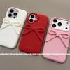 Однотонный силиконовый чехол-бантик для iPhone 16 Pro Max, Apple 13/14, Милый для женщин