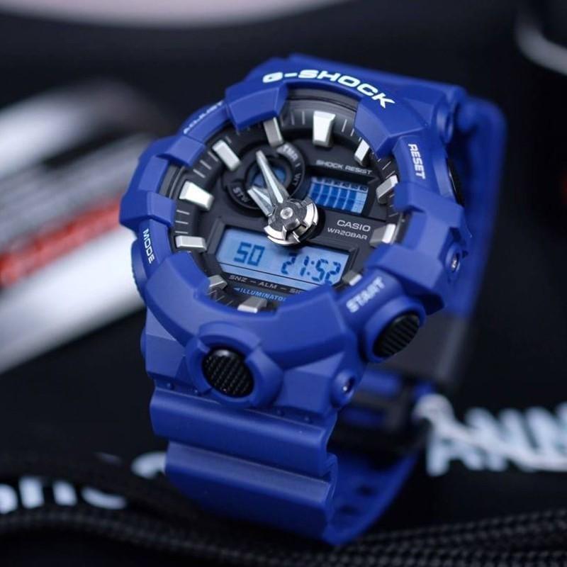 Casio G-Shock Серия GA-700 City Battle Супер-подсветка Водонепроницаемые Спортивные Кварцевые Часы Ремешок из Смолы Женские часы Черные GA-700-2A