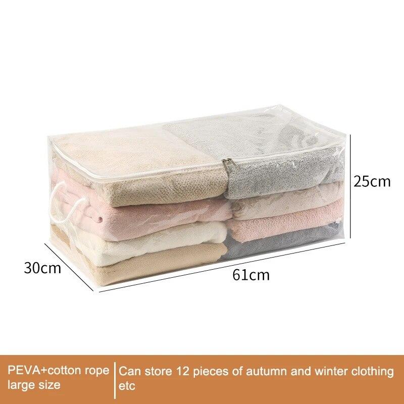 1Pc Multifunctional Transparent Large Capacity Travel Quilt Bag Portable Waterproof Storage Bag Hand Luggage Bag