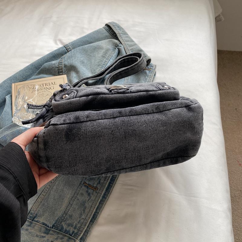 Винтажная джинсовая сумка через плечо с несколькими карманами женская сумка через плечо