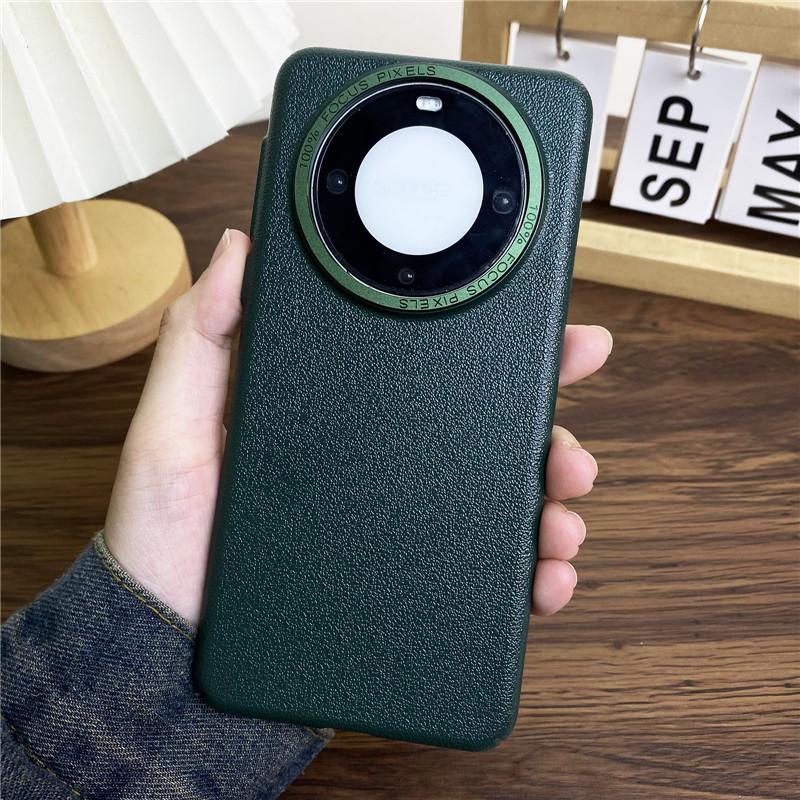 Для Huawei Mate 60 Pro Plus RS Ultimate прочный металлический чехол с большой дыркой в оправе объектива Litchi Grain PC, защитный чехол от отпечатков пальцев, задняя крышка-оболочка