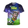 My Talking Tom Children's 3D Printed Short Sleeved T-shirt, Boys' Fashion Clothing, Daily Casual Comfortable Top