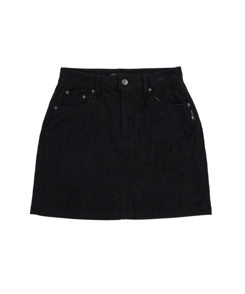 Ledeoli Corduroy Mini Skirt [Black]