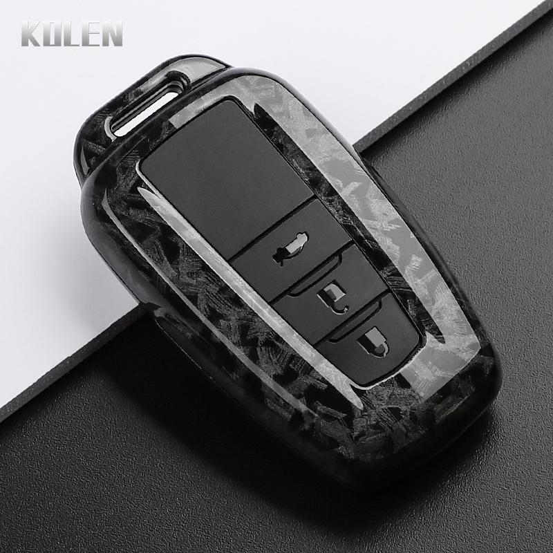 Чехол-крышка для брелока автомобиля в стиле ABS Carbon Fiber, подходит для Toyota Prius Camry Corolla C-Hr Chr Rav4 Prado, автомобильный аксессуар премиум-класса