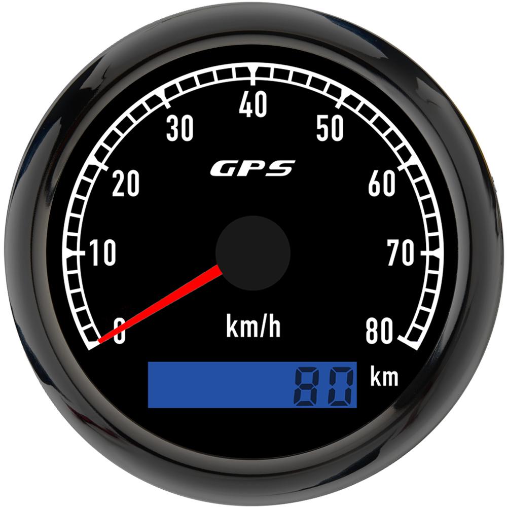 ELING 80mm GPS Speedometer 80MPH 0-120MPH 0-60K 0-200KM/H with GPS Antenna with 7 Colors Backlight for Car Motorcycle Vessels