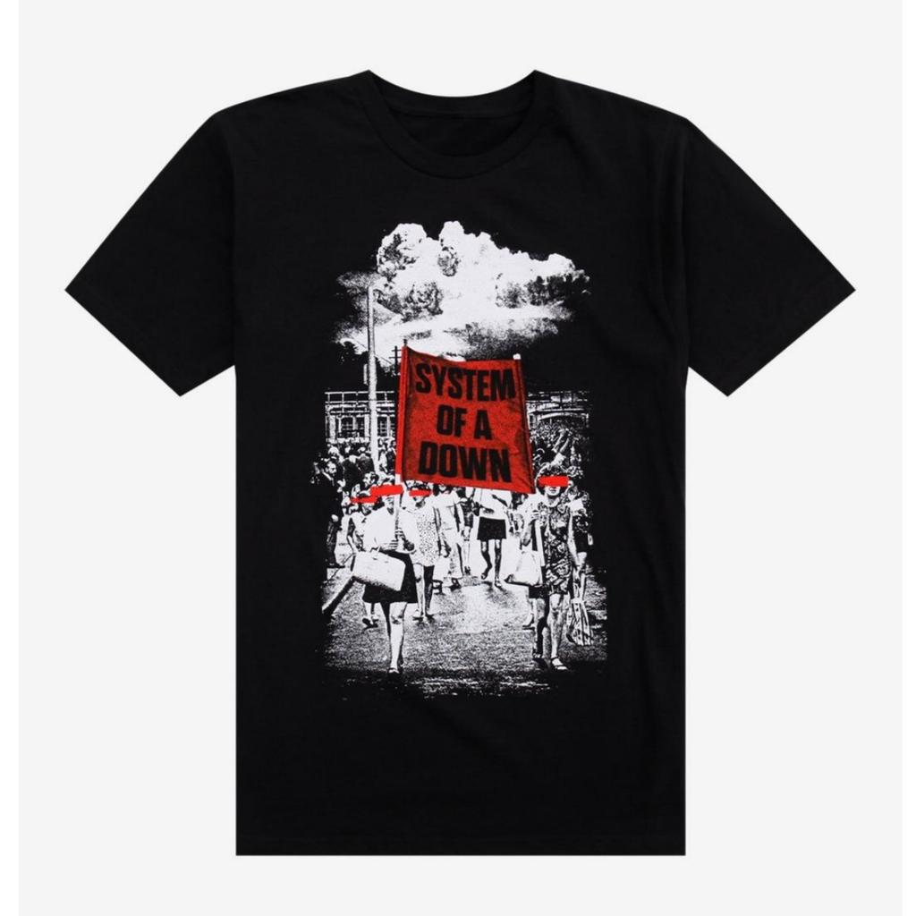 Hot System of A Down Cotton Band Shirt Unisex Summer Short Sleeve Fashion Brand Tee Luxury Casual Vintage