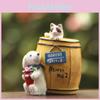 Cute Cartoon Wine Barrel Cat And Dog Mini Model Ornament For Photography And Gift Giving