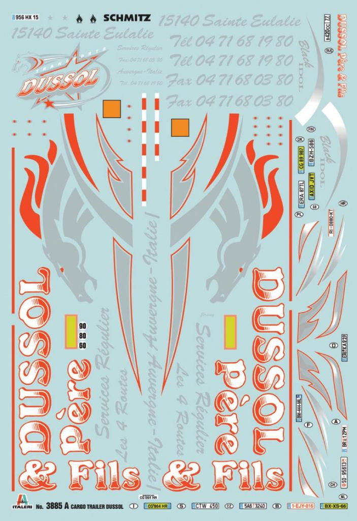 PLATZ Italeri Cargo Trailer Plastic Model IT3885 1/24