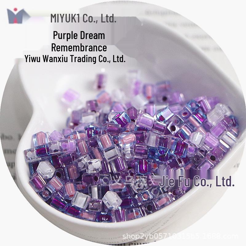 MIYUKI 4mm Transparent Dyed Core Sugar Cube Beads for DIY Bracelets