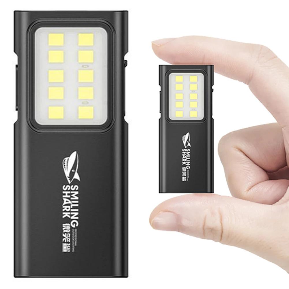 Мини-светодиодный рабочий фонарь, перезаряжаемый через USB, карманный прожектор, водонепроницаемый, аварийный, для кемпинга, для использования на открытом воздухе, бега, пеших прогулок