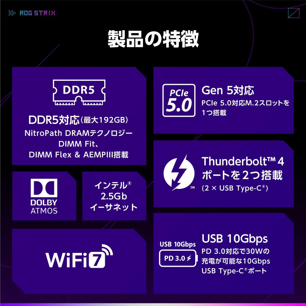 Asus ROG STRIX GAMING WIFI Intel Core Ultra Processors Compatible LGA 1851 Z890 Equipped DDR5 Motherboard Domestic Authorized Distributor Product