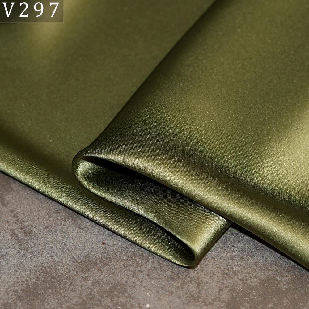 HYSK Natural Genuine Pure 100% Silk Crepe Satin Fabric Silk China Duchess Plain Brown by Meter for Dress Bedding Wedding