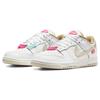 Nike Кроссовки Dunk Street Dance Collection Текстиль, Разделенная Коровья Кожа Классические Низкие Скейтбордические Кроссовки Женские Белый Розовый DX6060-121