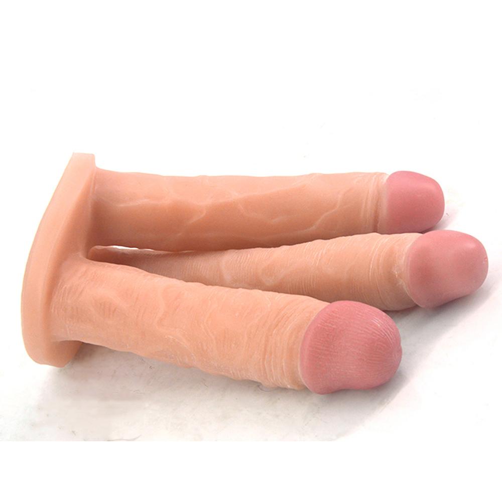 Реалистичный силиконовый фаллоимитатор с тремя головками, вагина, точка G с присоской, анальная пробка, огромные фаллоимитаторы, женские секс-игрушки, секс-игрушки для геев